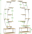 65-Inch Indoor Plant Stand with 8 Grow Lights – 10-Tier White Half Moon Shelf
