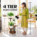 4-Tier Corner Plant Stand – Tall Metal & Wood Plant Shelf Holder