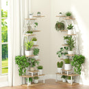 65-Inch Indoor Plant Stand with 8 Grow Lights – 10-Tier White Half Moon Shelf