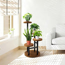 4-Tier Corner Plant Stand – Tall Metal & Wood Plant Shelf Holder