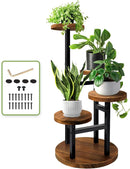 4-Tier Corner Plant Stand – Tall Metal & Wood Plant Shelf Holder