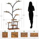 10-Tier Indoor Plant Stand with LED Light – Metal Frame & Wood Shelves