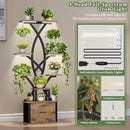 8-Tier Indoor Plant Stand with Grow Lights, Storage Drawer & 2 Hooks – 65-Inch Tall Shelf