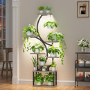 8-Tier Indoor Plant Stand with Grow Lights – 62-Inch S-Shaped Corner Plant Shelf