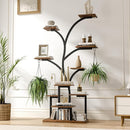 10-Tier Indoor Plant Stand with LED Light – Metal Frame & Wood Shelves