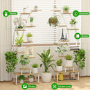 65-Inch Indoor Plant Stand with 8 Grow Lights – 10-Tier White Half Moon Shelf