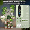 10-Tier Indoor Plant Stand with LED Light – Metal Frame & Wood Shelves