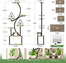 8-Tier Indoor Plant Stand with Grow Lights – 62-Inch S-Shaped Corner Plant Shelf
